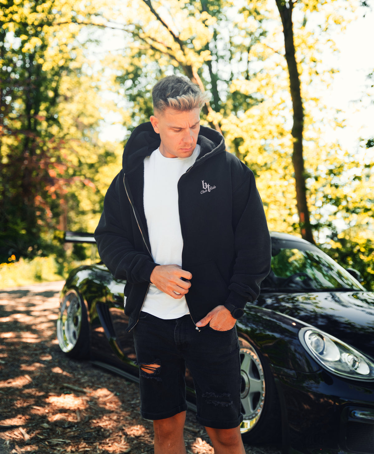bodentief. -CLUB RIDE ZiP HOODIE BLACK-